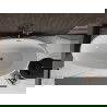 Mexen Bilbao vrijstaande badkuip 180 x 90 cm, wit, overloop gun gray geborsteld - 51311809000-66