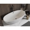 Mexen Bilbao freistehende Badewanne 180 x 90 cm, weiß, schwarzer Überlauf - 51311809000-70