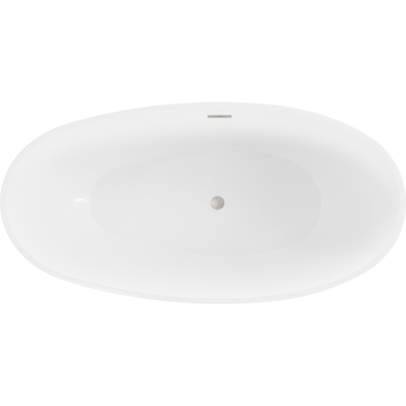 Mexen Bilbao Freestanding Bath 180 x 90 cm, White, Brushed Nickel Overflow - 51311809000-97