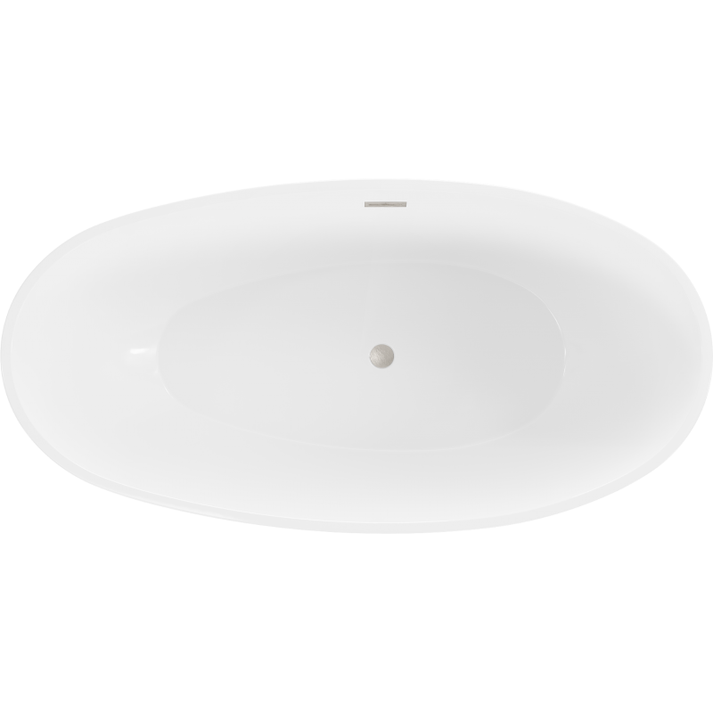 Mexen Bilbao fristående badkar 180 x 90 cm, vit, borstad nickel överflöde - 51311809000-97