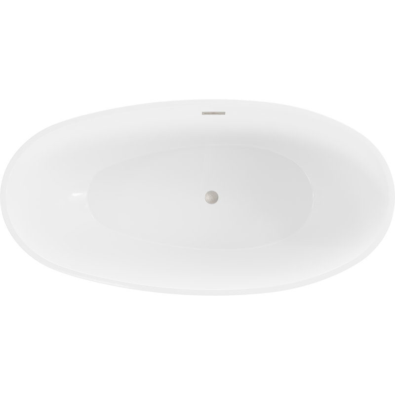 Mexen Bilbao vrijstaande badkuip 180 x 90 cm, wit, overloop geborsteld nikkel - 51311809000-97