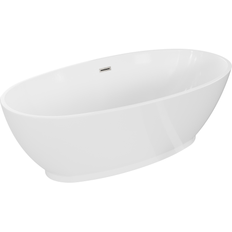 Mexen Bilbao Freestanding Bath 180 x 90 cm, White, Brushed Nickel Overflow - 51311809000-97