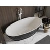 Mexen Bilbao freestanding bath 180 x 90 cm, white/black, white overflow - 51311809075-20