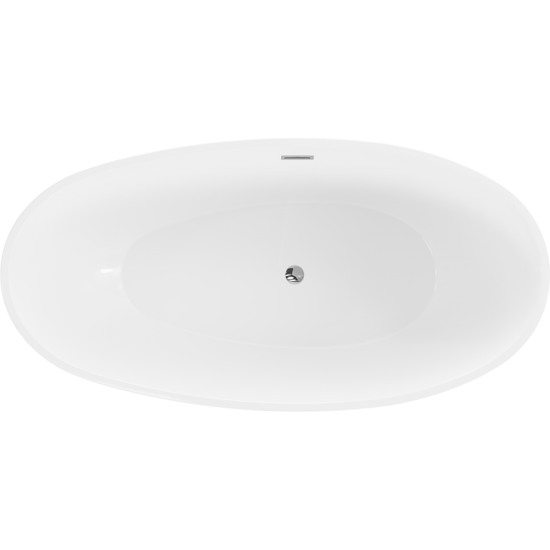 Mexen Bilbao vasca da bagno autoportante 180 x 90 cm, bianca/nera, troppo pieno cromato - 51311809075-01