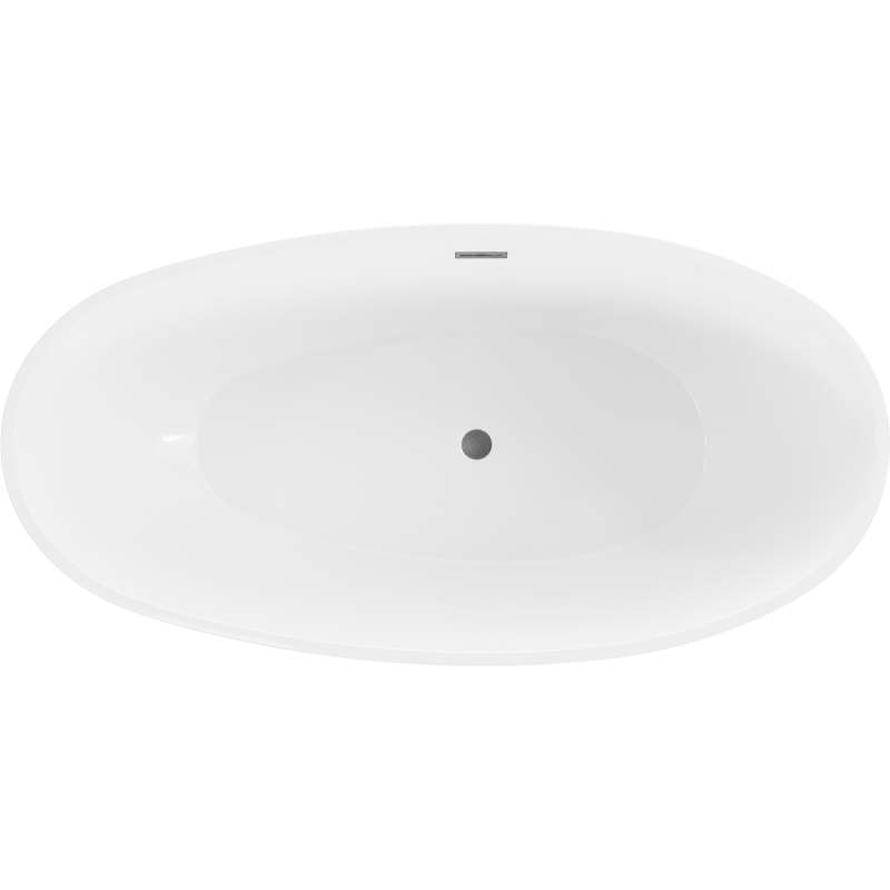 Mexen Bilbao freestanding bath 180 x 90 cm, white/black, brushed gun gray overflow - 51311809075-66