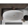 Mexen Bilbao freestanding bath 180 x 90 cm, white/black, overflow pink gold - 51311809075-60