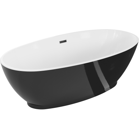 Mexen Bilbao freestanding bath 180 x 90 cm, white/black, black overflow - 51311809075-70