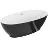 Mexen Bilbao freistehende Badewanne 180 x 90 cm, weiß/schwarz, abgerundeter Überlauf - 51311809075-97