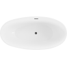 Mexen Bilbao freistehende Badewanne 180 x 90 cm, weiß/schwarz, schwarze Überlauf - 51311809075-70