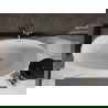 Mexen Bilbao freistehende Badewanne 180 x 90 cm, weiß/schwarz, abgerundeter Überlauf - 51311809075-97