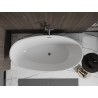 Mexen Bilbao samostojeća kada 180 x 90 cm, bijela/crna, preljev gun metal - 51311809075-95