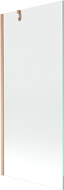 Mexen Next badwand 1-delig 80 x 150 cm, transparant, geborsteld koper - 895-080-000-00-00-65