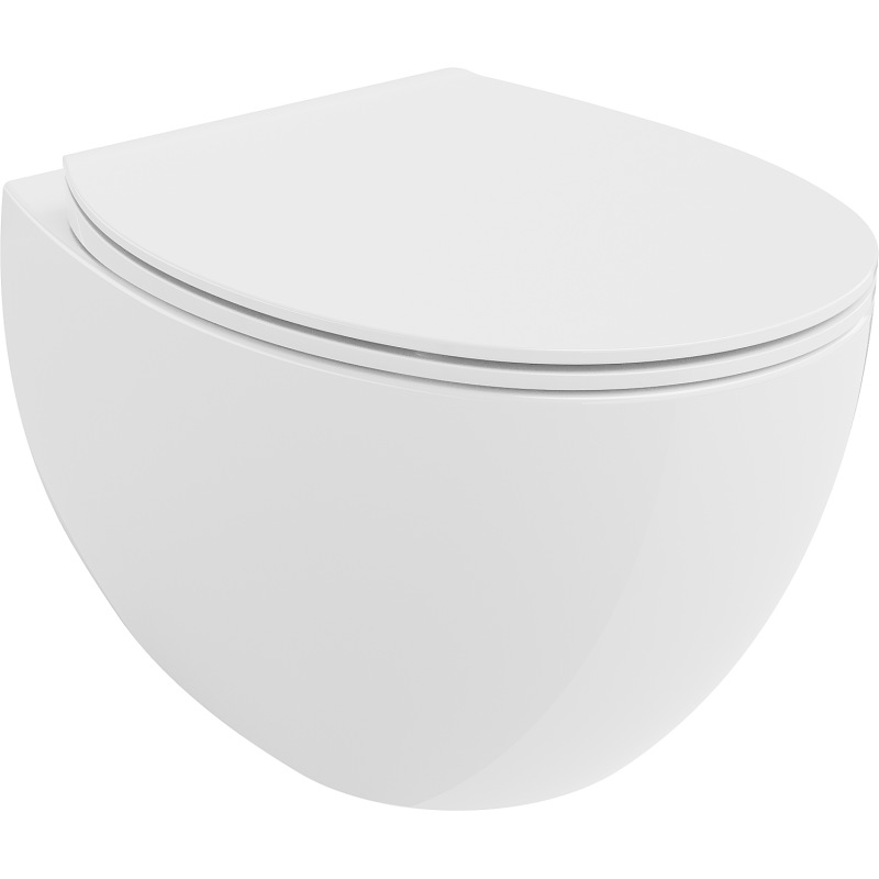 Mexen Egg WC-Schüssel Rimless mit Soft-Close Slim Sitz, Duroplast, weiß glänzend - 30245000