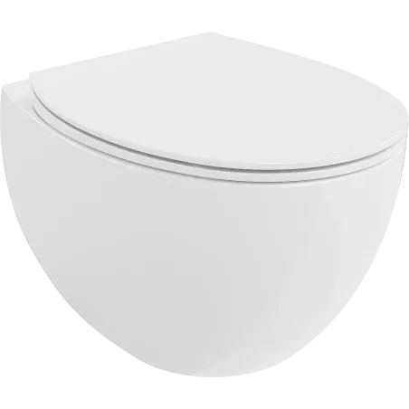 Mexen Egg sanita rimless com assento de fecho suave slim, duroplast, branco brilhante - 30245000