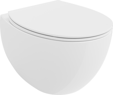 Mexen Egg WC-kulho Rimless hidastuvalla slim-kannella, duroplast, kiiltävä valkoinen - 30245000