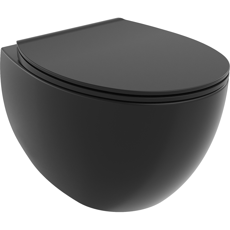 Mexen Egg WC-Schüssel Rimless mit Soft-Close Slim Sitz, Duroplast, Schwarz Matt - 30245070