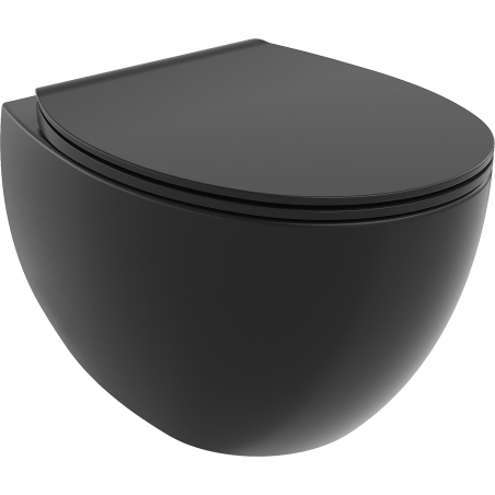Mexen Egg WC-Schüssel Rimless mit Slim-Softclose-Sitz, Duroplast, Schwarz Matt - 30245070