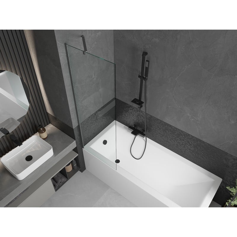 Mexen Next paroi de baignoire 1 volet 60 x 150 cm, transparent, gris pistolet brossé - 895-060-000-00-00-66