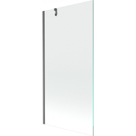 Mexen Next Badewannenfaltwand 1-flügelig 90 x 150 cm, transparent, gebürstetes Gun Grey - 895-090-000-00-00-66
