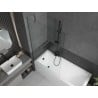 Mexen Next Badewannenwand 1-flügelig 100 x 150 cm, transparent, gebürstet Gun Grey - 895-100-000-00-00-66