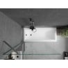 Mexen Next Badewannenwand 1-flügelig 100 x 150 cm, transparent, gebürstet Gun Grey - 895-100-000-00-00-66