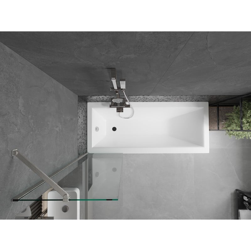 Mexen Next 1-panel bath screen 50 x 150 cm, transparent, brushed nickel - 895-050-000-00-00-97
