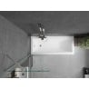 Mexen Next Badewannenabtrennung 1-flügelig 60 x 150 cm, transparent, gebürsteter Nickel - 895-060-000-00-00-97