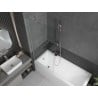 Mexen Next Badewannenabtrennung 1-flügelig 80 x 150 cm, transparent, gebürstetes Nickel - 895-080-000-00-00-97
