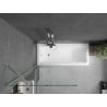 Mexen Next Badewannenabtrennung 1-flügelig 80 x 150 cm, transparent, gebürstetes Nickel - 895-080-000-00-00-97