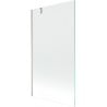 Mexen Next Badewannenabtrennung 1-flügelig 100 x 150 cm, transparent, gebürstetes Nickel - 895-100-000-00-00-97