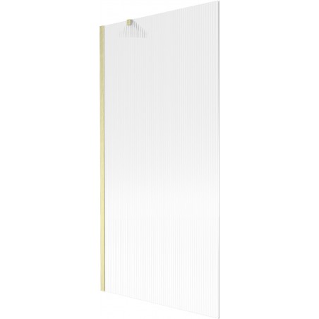 Mexen Next 1-panel bath screen 90 x 150 cm, stripes, brushed gold - 895-090-000-00-09-55