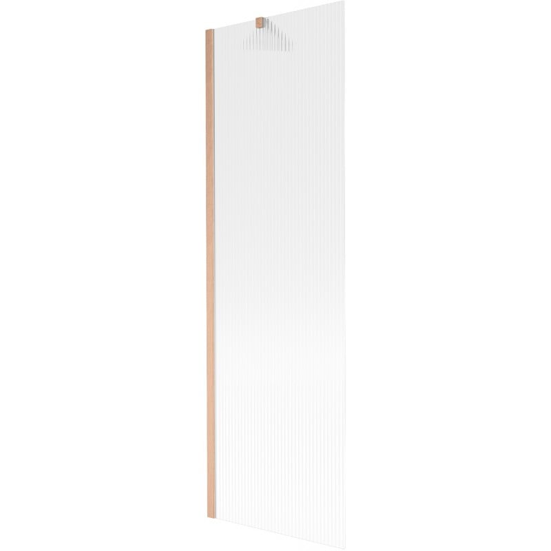 Mexen Next Duschabtrennung für Badewanne, 1-flügelig, 60 x 150 cm, Streifen, gebürstetes Kupfer - 895-060-000-00-09-65
