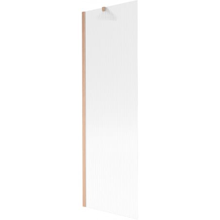 Mexen Next Duschabtrennung für Badewanne, 1-flügelig, 60 x 150 cm, Streifen, gebürstetes Kupfer - 895-060-000-00-09-65