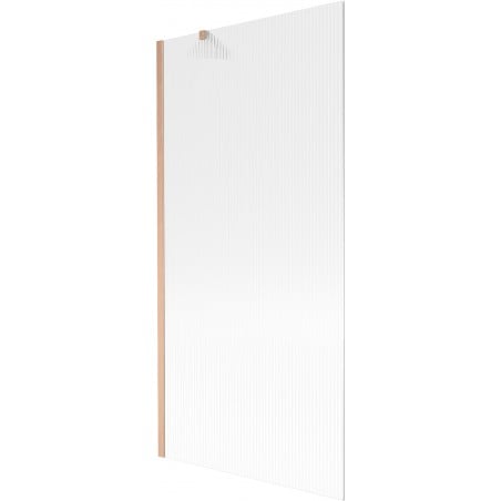Mexen Next 1-wing bath screen 90 x 150 cm, stripes, brushed copper - 895-090-000-00-09-65