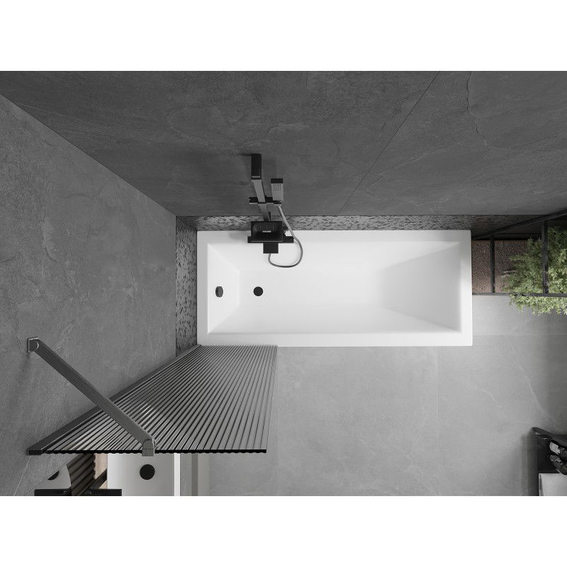 Mexen Next panel de ducha 1-hoja 50 x 150 cm, rayas, gris pistola cepillado - 895-050-000-00-09-66