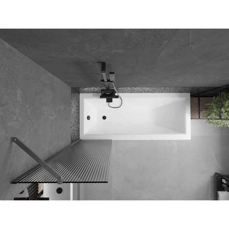 Mexen Next parede de banho de 1 asa 50 x 150 cm, riscas, cinzento escovado - 895-050-000-00-09-66