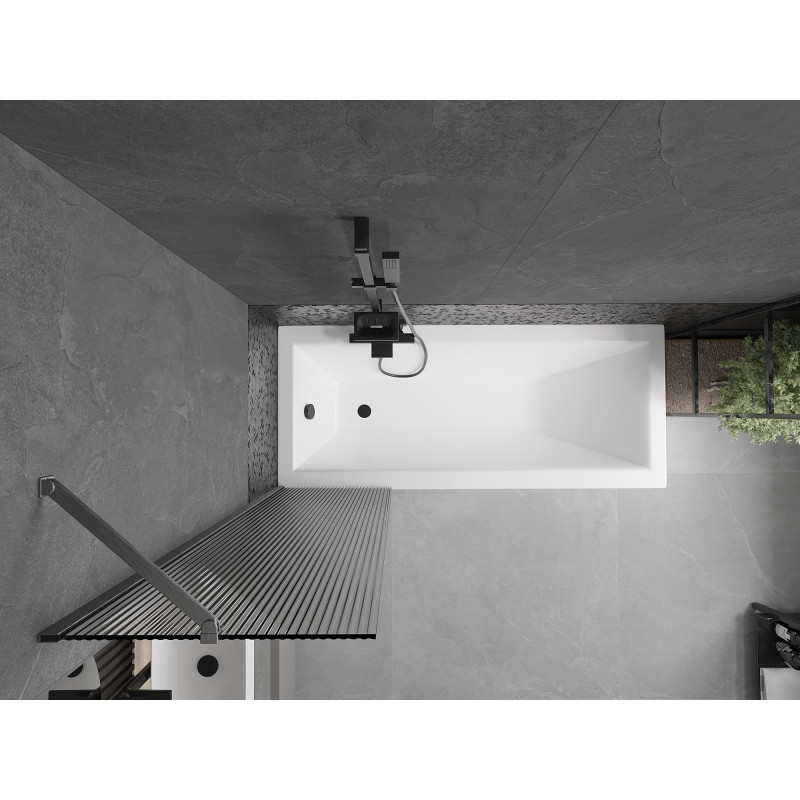 Mexen Next vannituba paravann 1-tiivaline 50 x 150 cm, triibud, pintseldatud püstolhall - 895-050-000-00-09-66