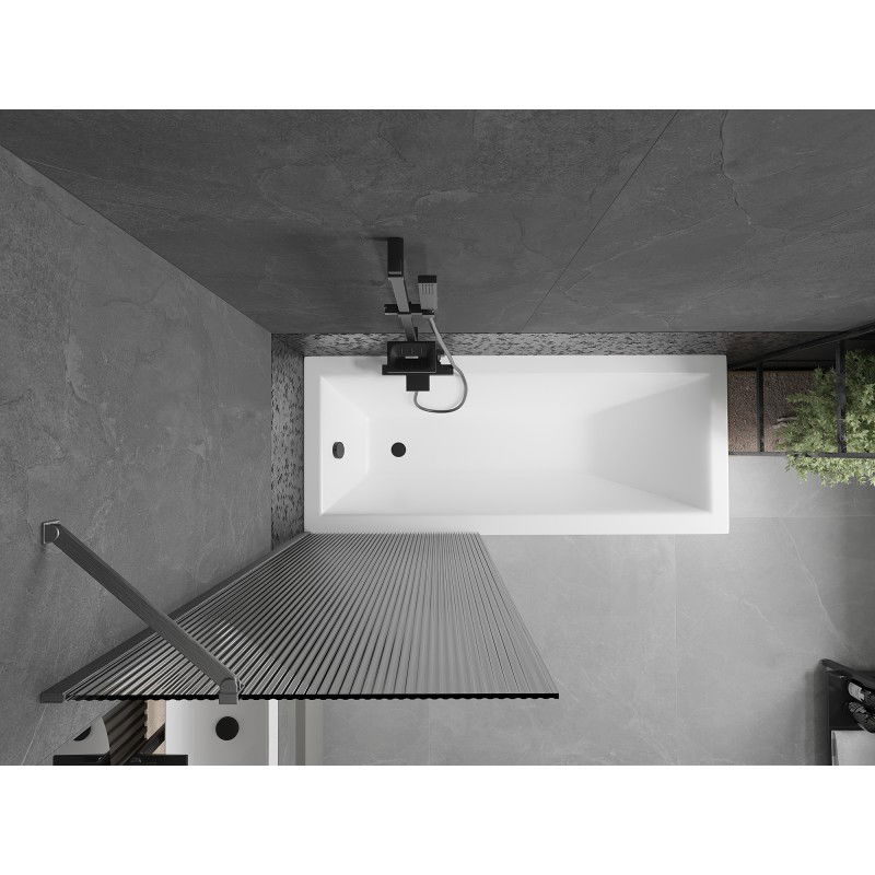 Mexen Next paroi de baignoire 1-volet 70 x 150 cm, rayures, gris canon brossé - 895-070-000-00-09-66