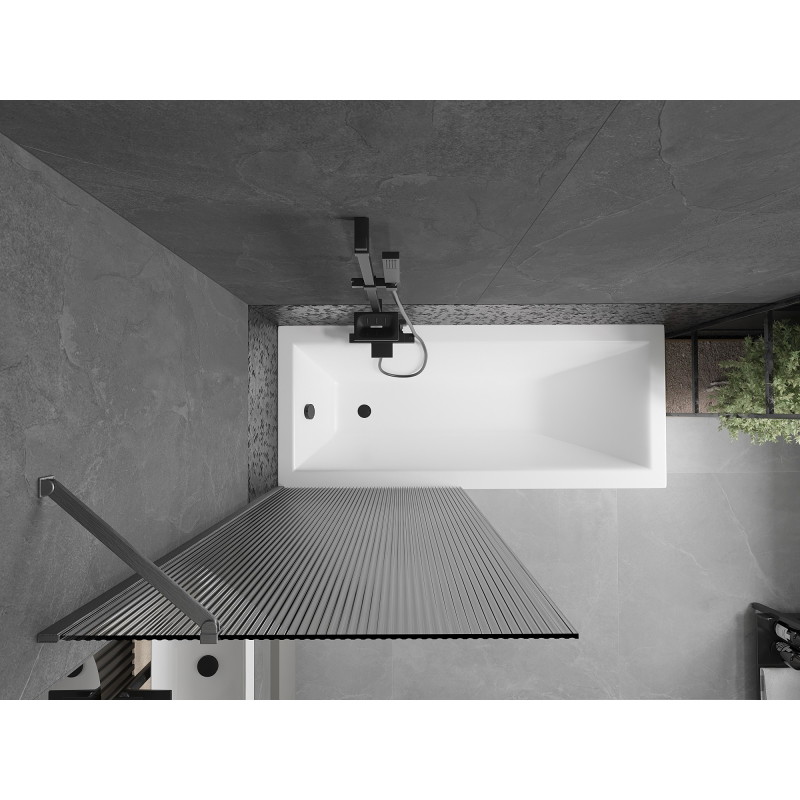 Mexen Next vannisein 1-osaline 80 x 150 cm, triibuline, harjatud gun gray - 895-080-000-00-09-66