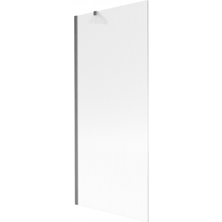 Mexen Next Badewannenabtrennung 1-flügelig 80 x 150 cm, Streifenmuster, gebürstet Gun Gray - 895-080-000-00-09-66