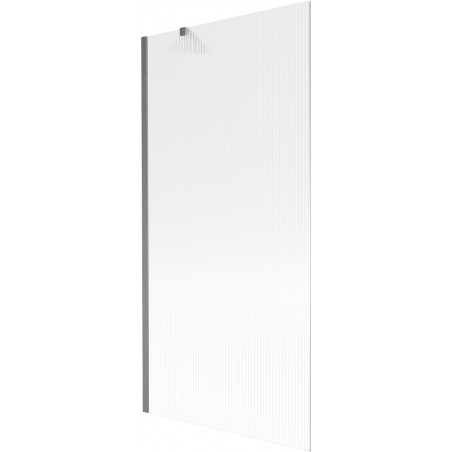 Mexen Next paratia per vasca da bagno a 1 anta 90 x 150 cm, strisce, grigio canna di fucile spazzolato - 895-090-000-00-09-66