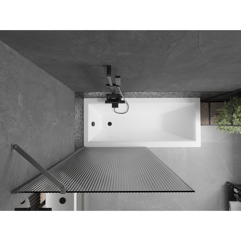 Mexen Next jednokrilni zaslon za tuš 90 x 150 cm, prugice, brušeni gun gray - 895-090-000-00-09-66