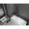 Mexen Next Badewannenwand 1-flügelig 100 x 150 cm, Streifen, gebürstet Gun Gray - 895-100-000-00-09-66