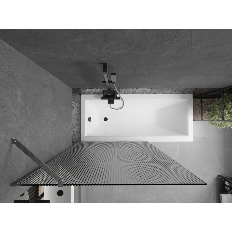 Mexen Next badwand 1-delig 100 x 150 cm, strepen, geborsteld geweergrijs - 895-100-000-00-09-66