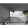 Mexen Next Badewannenwand 1-flügelig 100 x 150 cm, Streifen, gebürstet Gun Gray - 895-100-000-00-09-66
