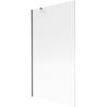 Mexen Next Badewannenwand 1-flügelig 100 x 150 cm, Streifen, gebürstet Gun Gray - 895-100-000-00-09-66