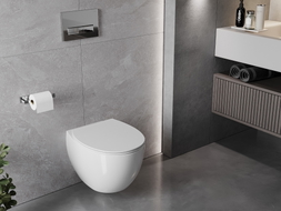 Mexen Egg WC-pott Rimless pehmelt sulguva slim kattega, duroplast, valge läikiv - 30245000