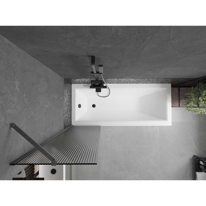 Mexen Next Walkabinett fir d'Dusch, 1-Fligel, 50 x 150 cm, Sträifen, Gun Metal - 895-050-000-00-09-95