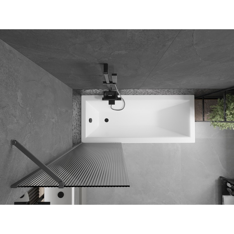 Mexen Next kada paravan s jednim krilom 60 x 150 cm, pruge, pištoljski metal - 895-060-000-00-09-95