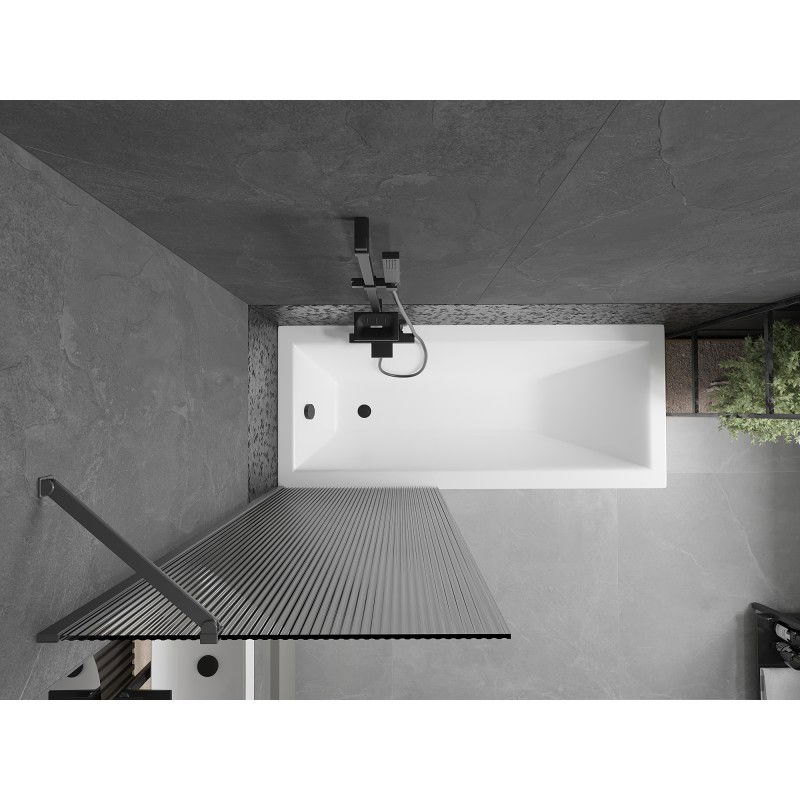 Mexen Next badwand 1-delig 70 x 150 cm, strepen, gun metal - 895-070-000-00-09-95